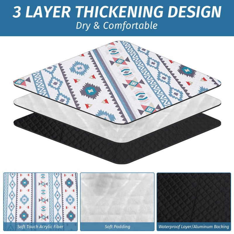 WICKERLAND Picnic Blankets Extra Large - Beach Blanket Waterproof Sandproof with Shoulder Strap  Machine Washable  Outdoor Blanket with Stakes for Grass Concert  Park  Lawn Travel Spring Summer. Navy - Image 2